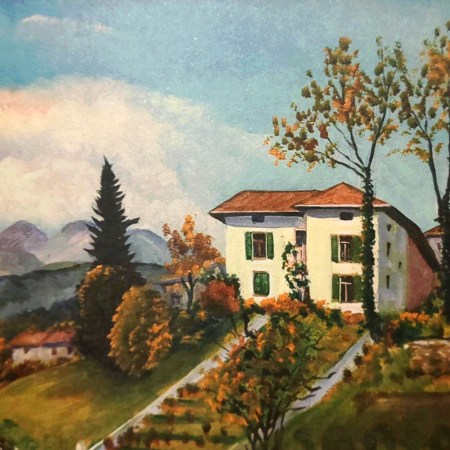Paluzza frazione Naunina - tempera su tela 1972